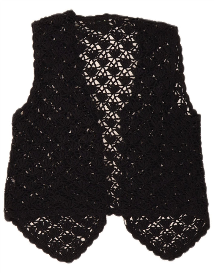 Premode damski kardigan o kroju Crochet UK 12, średnia czarna bawełna