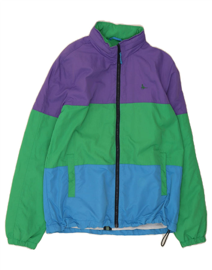 JACK WILLS Mens Rain Jacket UK 40 Large Multicoloured Colourblock Vintage Jack Wills and Second-Hand Jack Wills from Messina Hembry 