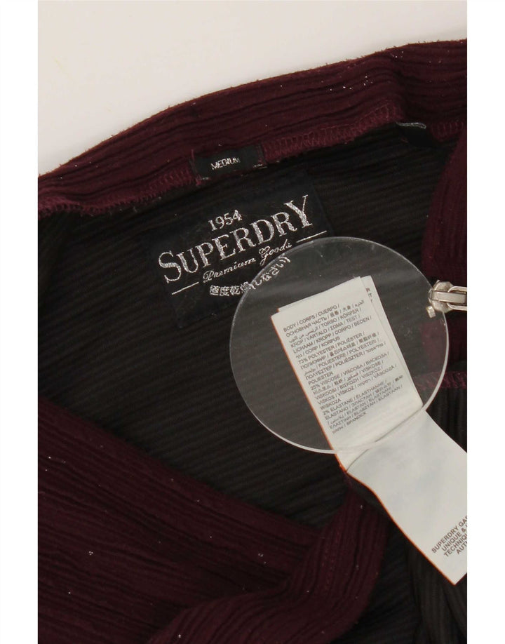 Damska spódniczka mini Superdry, średnia W30, bordowy, nakrapiany poliester
