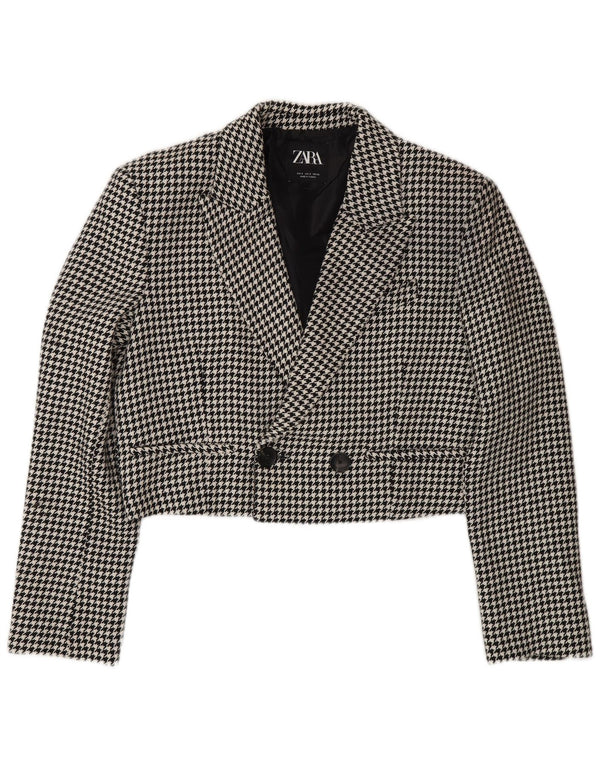 Damska kurtka typu oversize Bolero Zara UK 10, mała, czarna pepitka