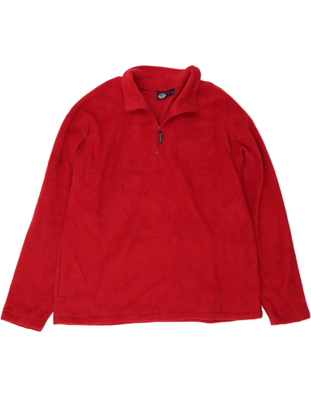 DOCKERS Mens Zip Neck Fleece Jumper 2XL Red Polyester Vintage Dockers and Second-Hand Dockers from Messina Hembry 