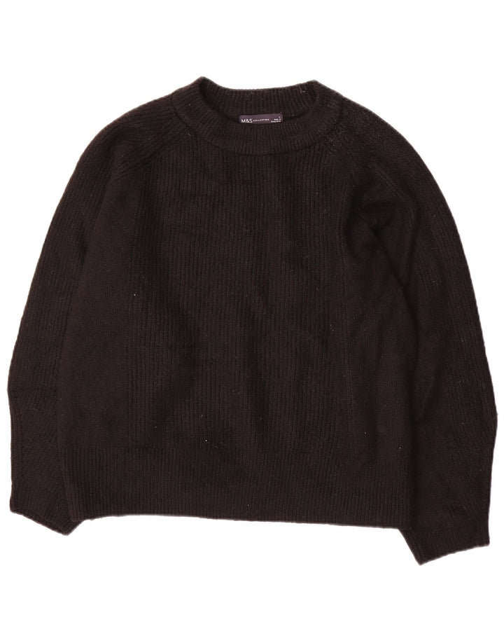 Marks & Spencer Damski sweter oversize z okrągłym dekoltem, UK 16, duży, czarny
