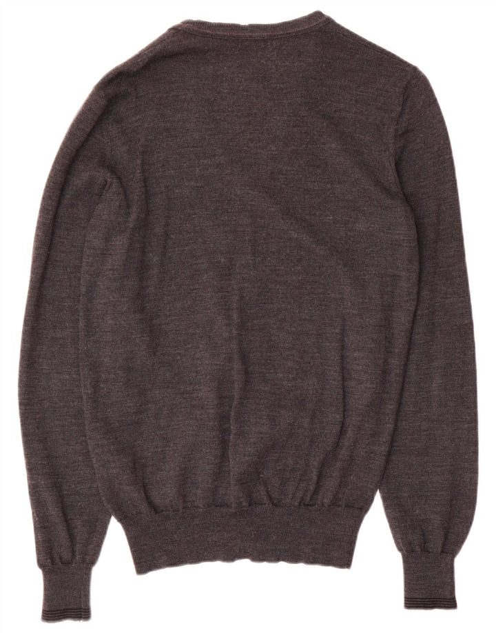 CALVIN KLEIN JEANS Męski sweter rozpinany, duży, szary, z wełny merynosów