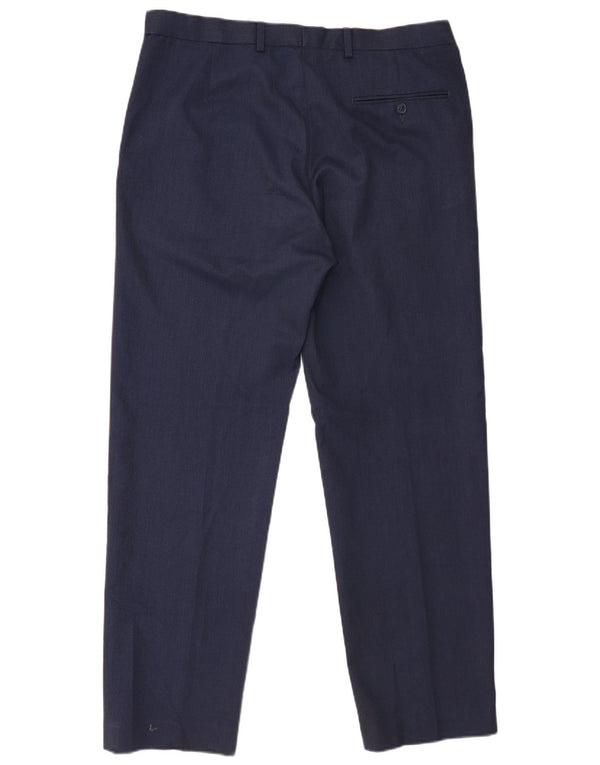 Marks & Spencer Mens Straight Regular Suit Trousers W36 L31 Navy Blue