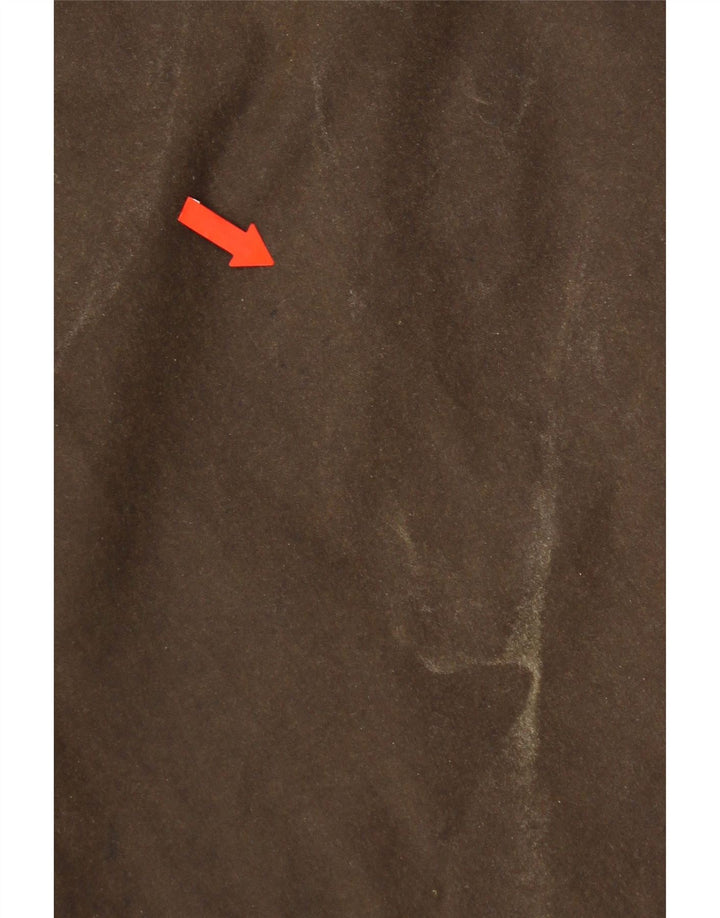 Vintage męski płaszcz z woskowanej bawełny UK 40, duży brązowy