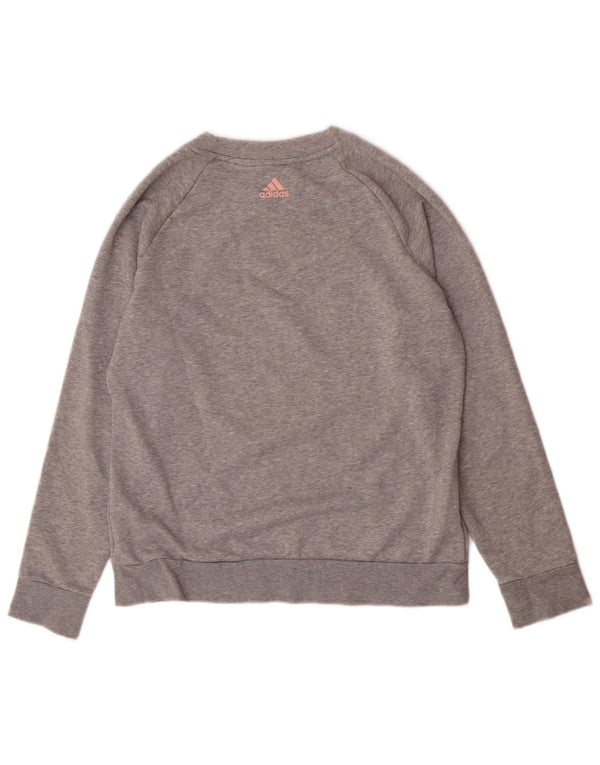Damska bluza Adidas Graphic Jumper UK 16/18 Duża, szara bawełna