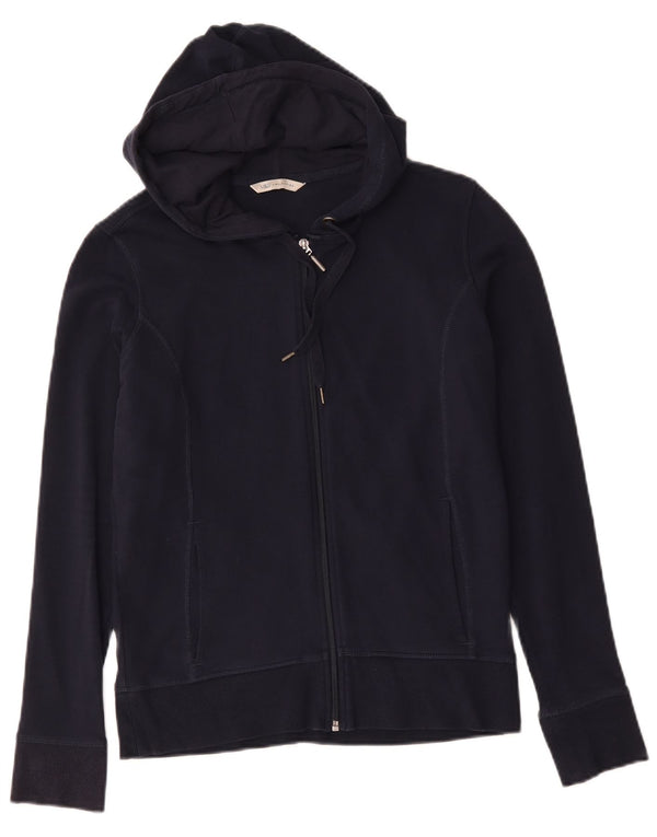 Marks & Spencer Damski sweter z kapturem i zamkiem UK 12, średni granatowy, bawełniany