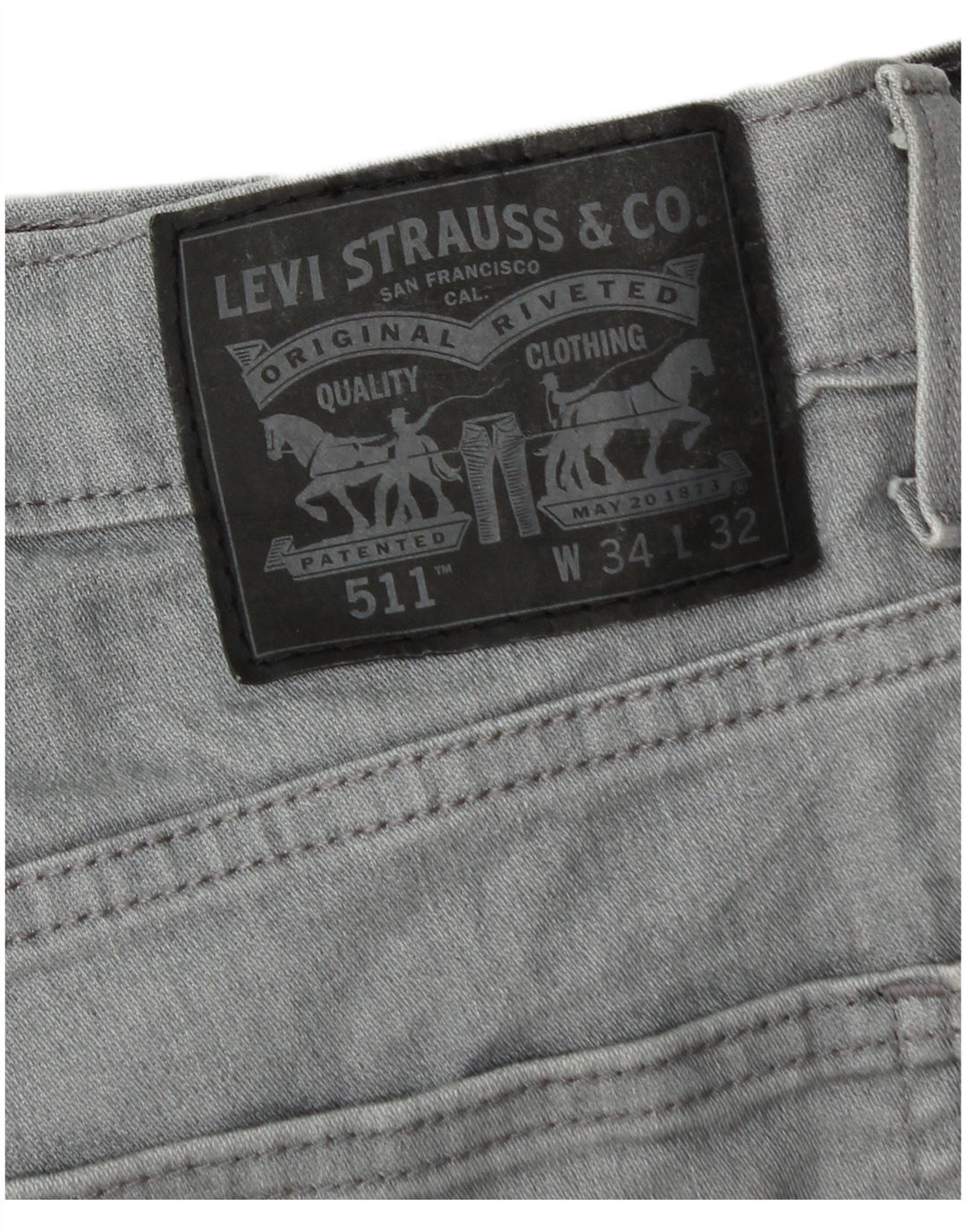 Męskie jeansy Levi's 511 Slim W34 L32 Szara bawełna