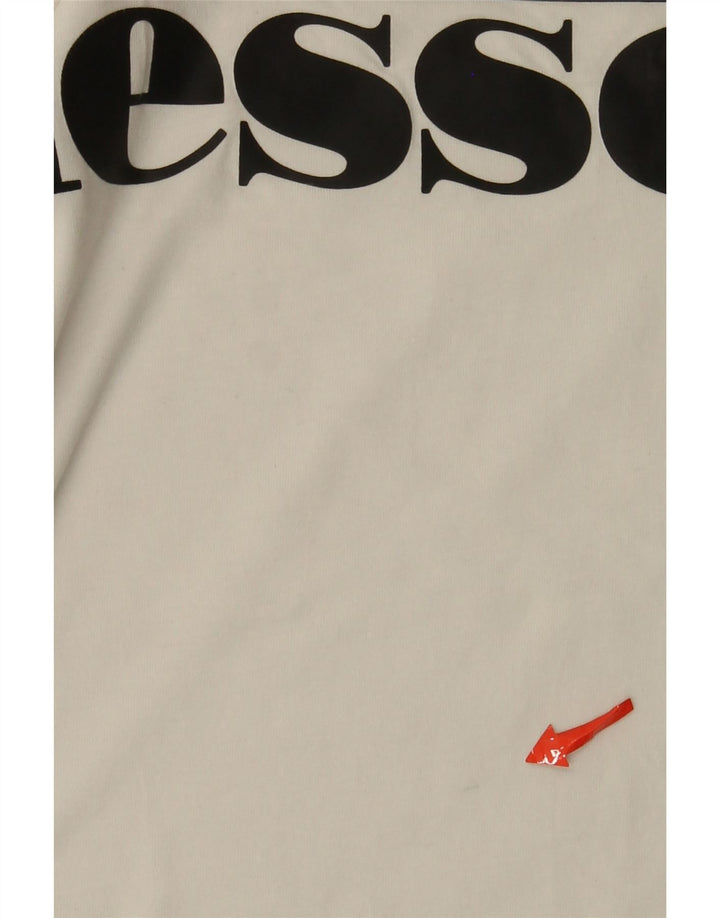 Męski T-shirt z grafiką Ellesse, duży, bawełniany w kolorze złamanej bieli