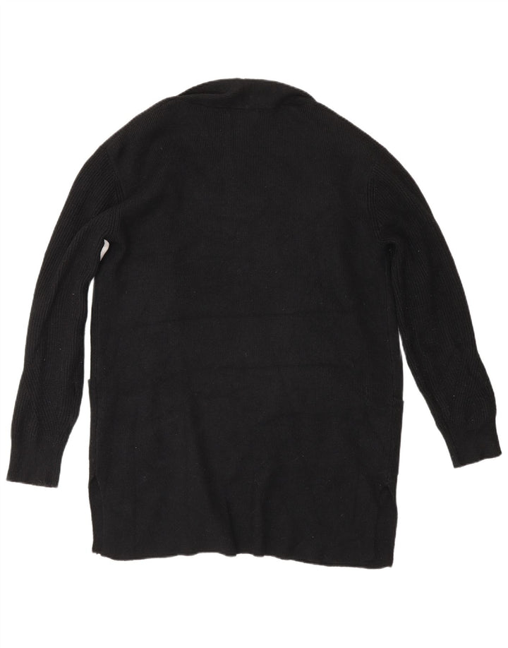 Marks & Spencer Damski sweter rozpinany o przedłużonym fasonie, UK 10, mały, czarny