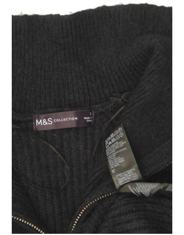 Marks & Spencer Damski sweter z zamkiem błyskawicznym UK 16, duży, granatowy