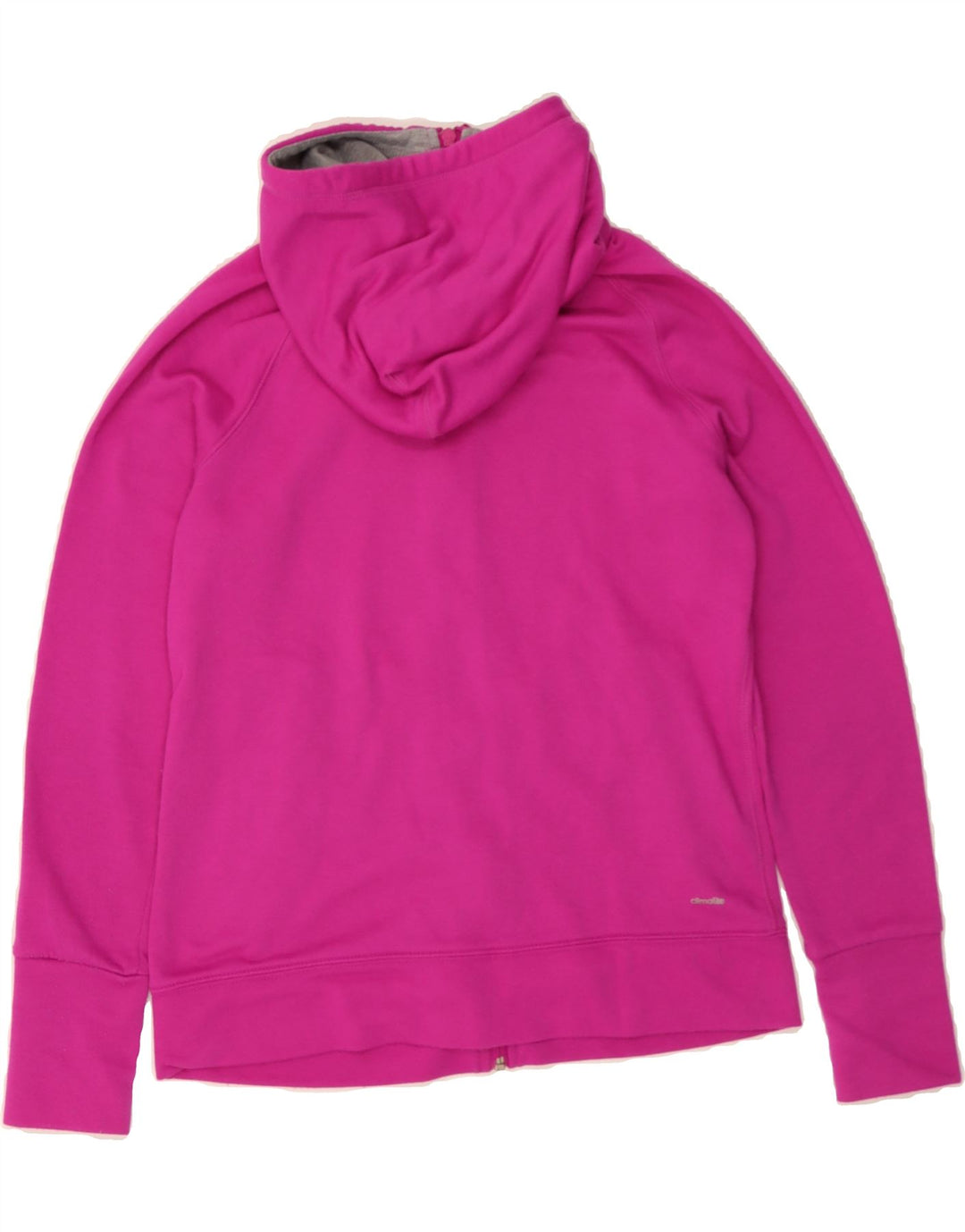 ADIDAS Womens Zip Hoodie Sweater UK 12/14  Medium Pink Polyester Vintage Adidas and Second-Hand Adidas from Messina Hembry 