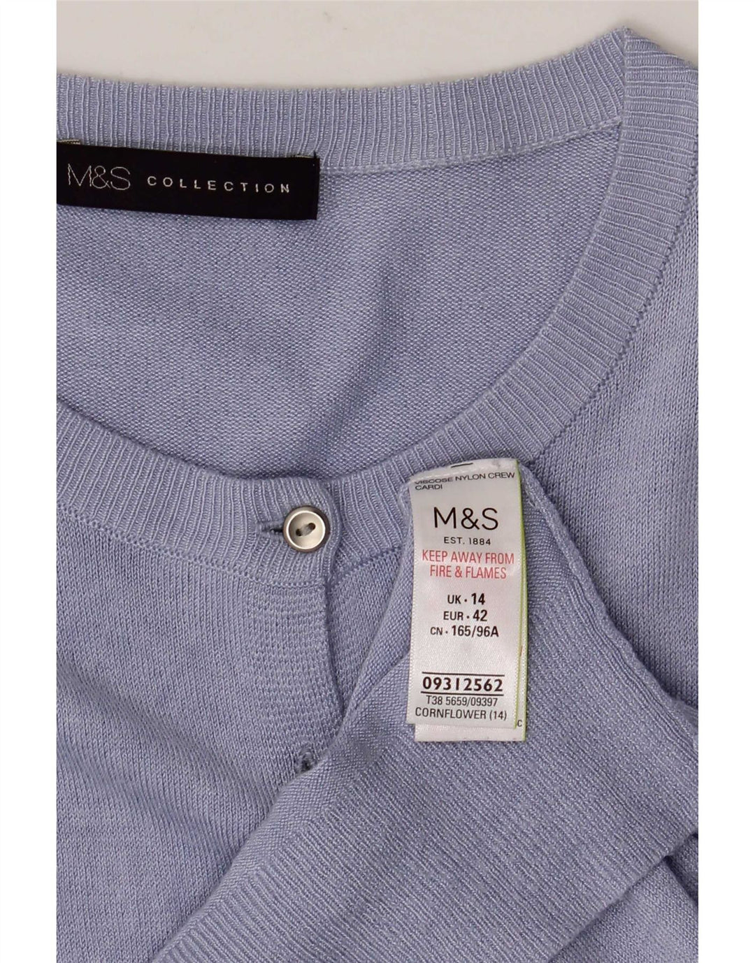 Marks & Spencer Damski sweter kardigan UK 14, duży, niebieski, wiskoza