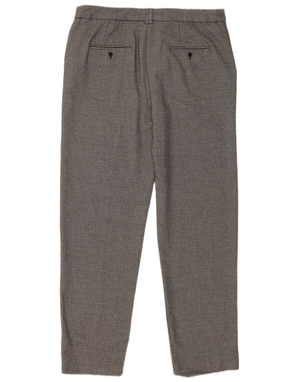 Damskie spodnie garniturowe Marks & Spencer UK 14 Large W36 L31 Szare geometryczne