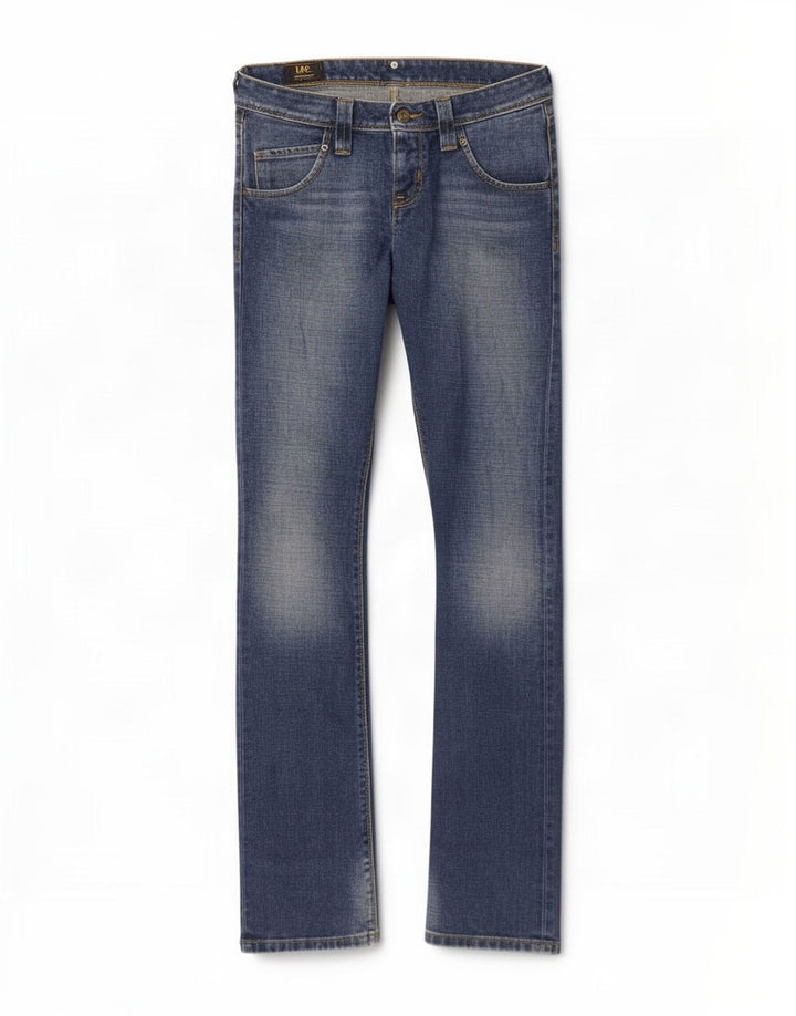 Damskie jeansy Lee Maddox Bootcut W28 L35 Niebieskie bawełniane