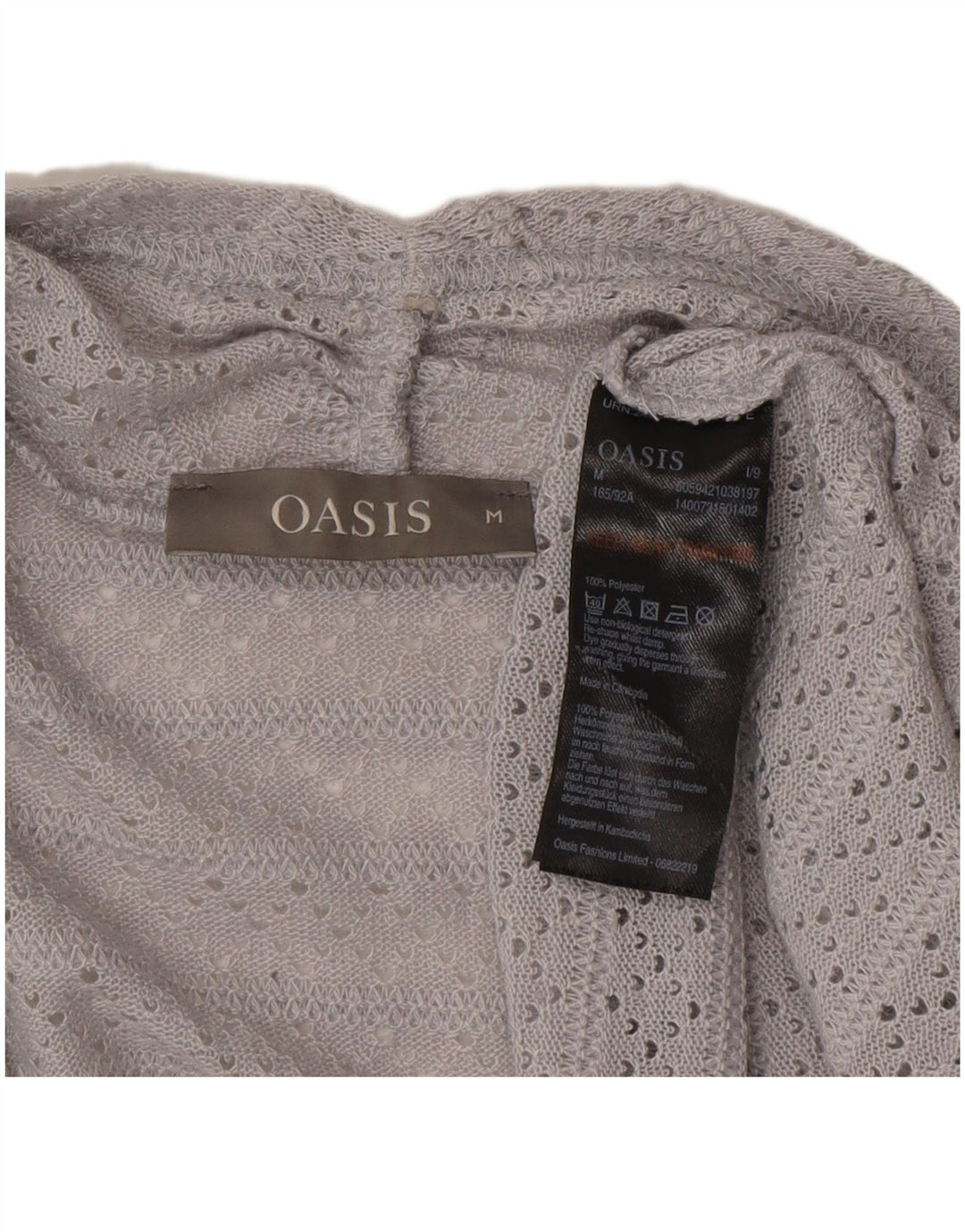 Damski otwarty kardigan Oasis UK 12, średni szary poliester