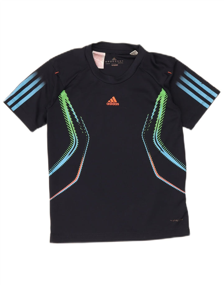 T-shirt chłopięcy ADIDAS na 9-10 lat, granatowy, geometryczny poliester