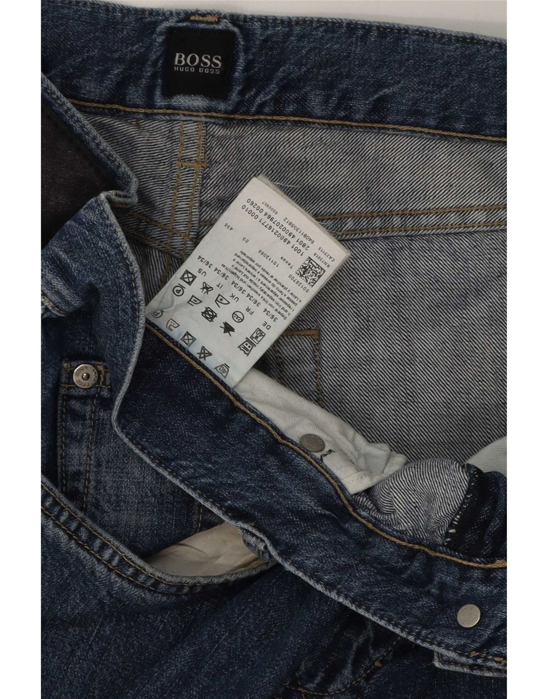 Męskie proste dżinsy Hugo Boss W36 L34 Niebieskie bawełniane