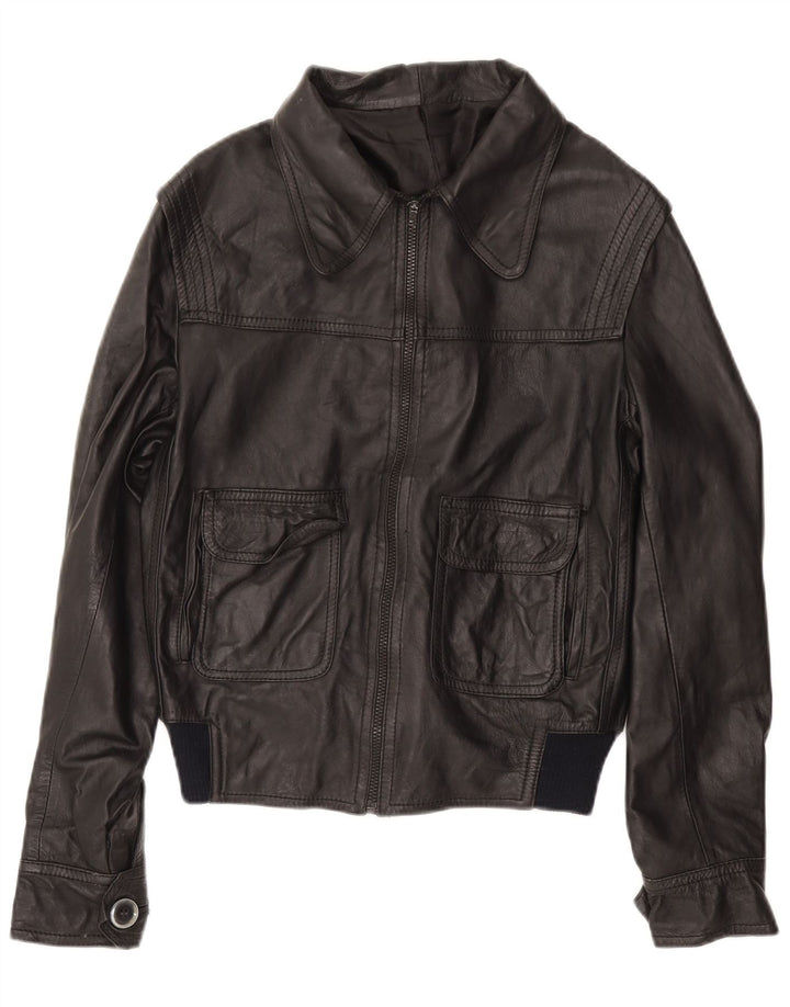 Męska skórzana kurtka wojskowa bomberka VINTAGE UK 38 średnia czarna