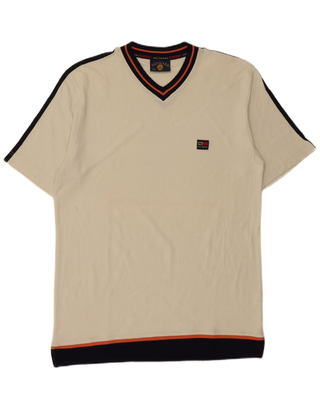 T-shirt męski Navigare Top 2XL z białej bawełny