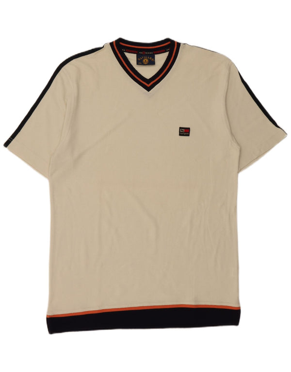 T-shirt męski Navigare Top 2XL z białej bawełny