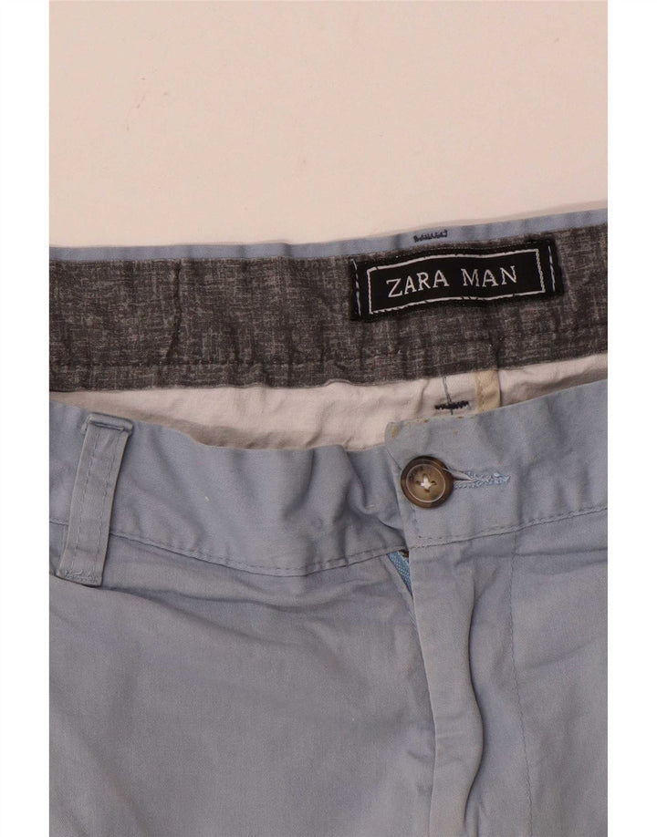 Męskie spodnie typu slim chino Zara W32 L30 niebieskie
