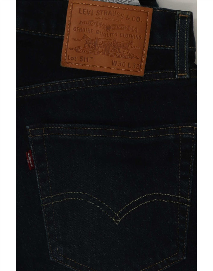 Męskie jeansy Levi's 511 Slim W30 L32 Granatowa bawełna