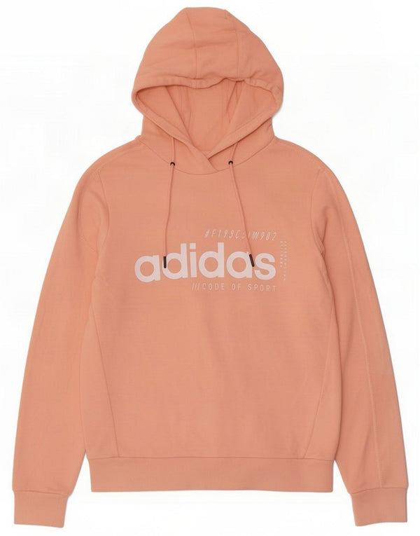 Damski sweter z kapturem i grafiką Adidas, UK 12/14, średni róż, bawełna