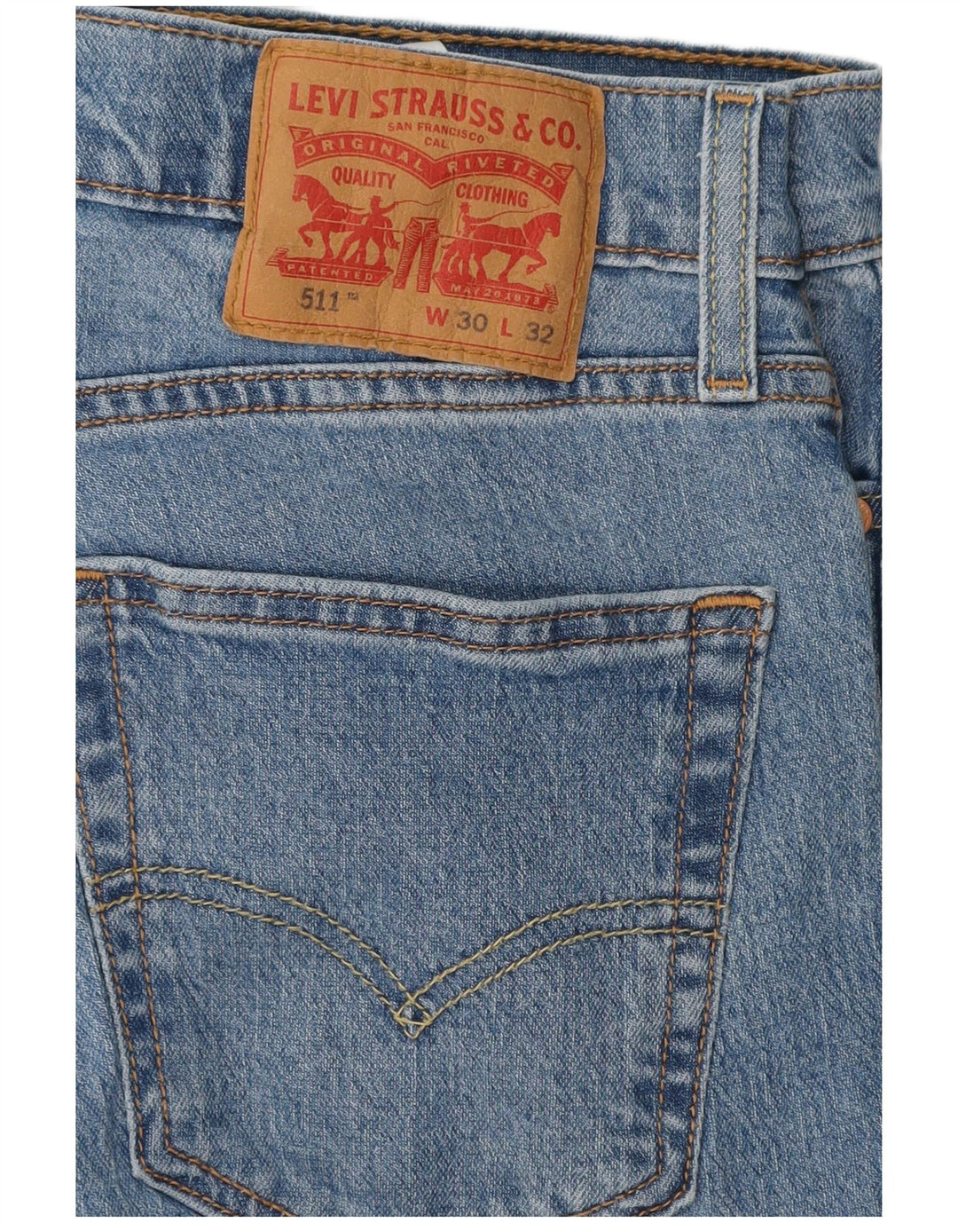 Męskie jeansy Levi's 511 Slim W30 L32 Niebieskie bawełniane