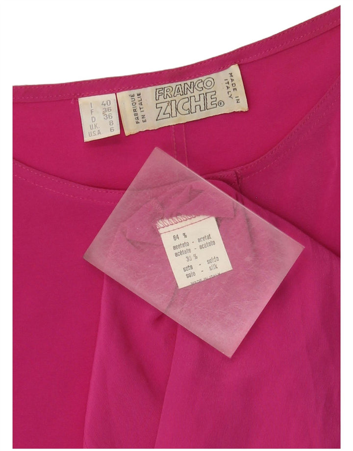 Damska bluzka oversize Franco Ziche Top UK 8 Small Pink Acetate