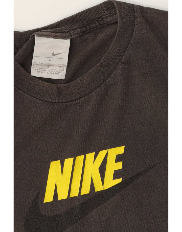 Męski T-shirt z grafiką Nike, duży, szary, bawełniany