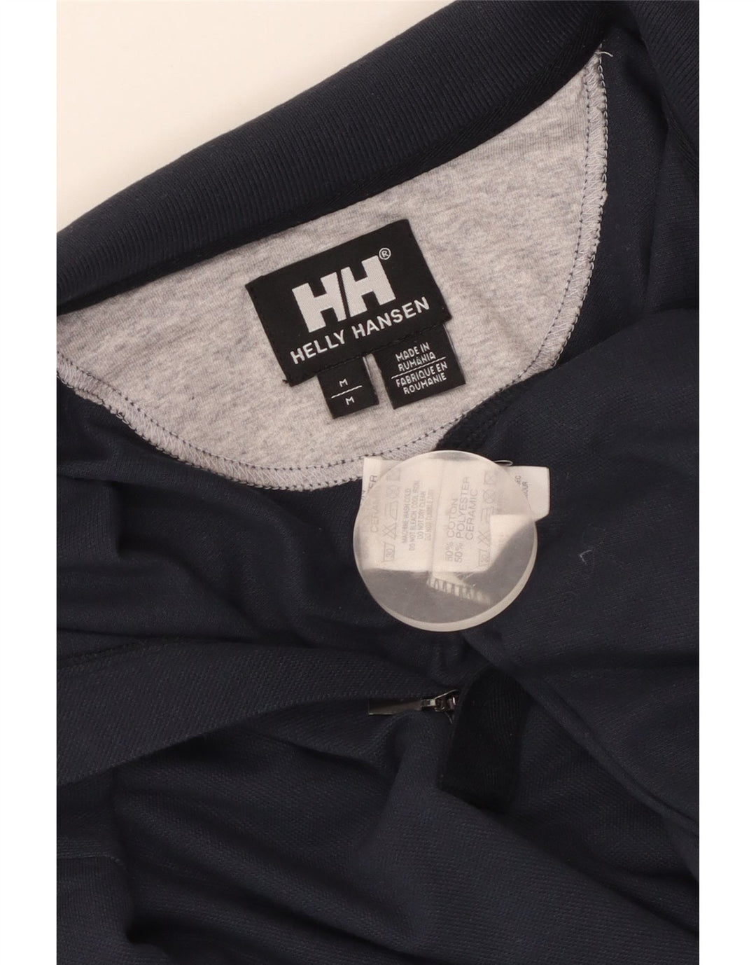 HELLY HANSEN Męska koszulka polo z długim rękawem i zamkiem błyskawicznym, średnia, granatowa, bawełniana