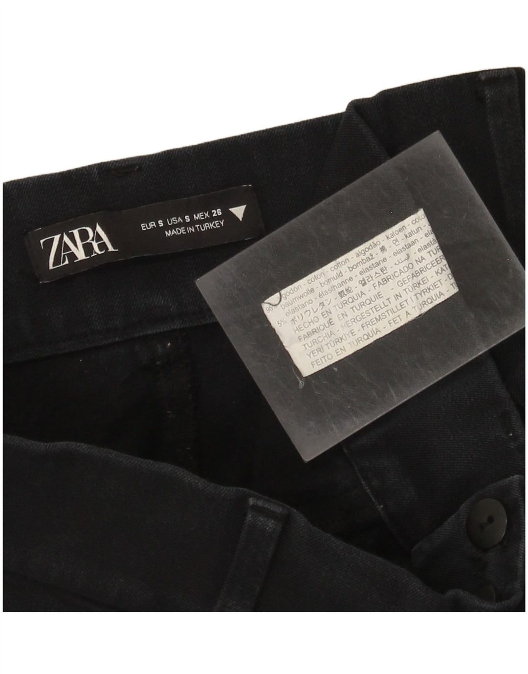 Krótkie jeansy damskie Zara, małe, W26 L24, granatowe, bawełniane