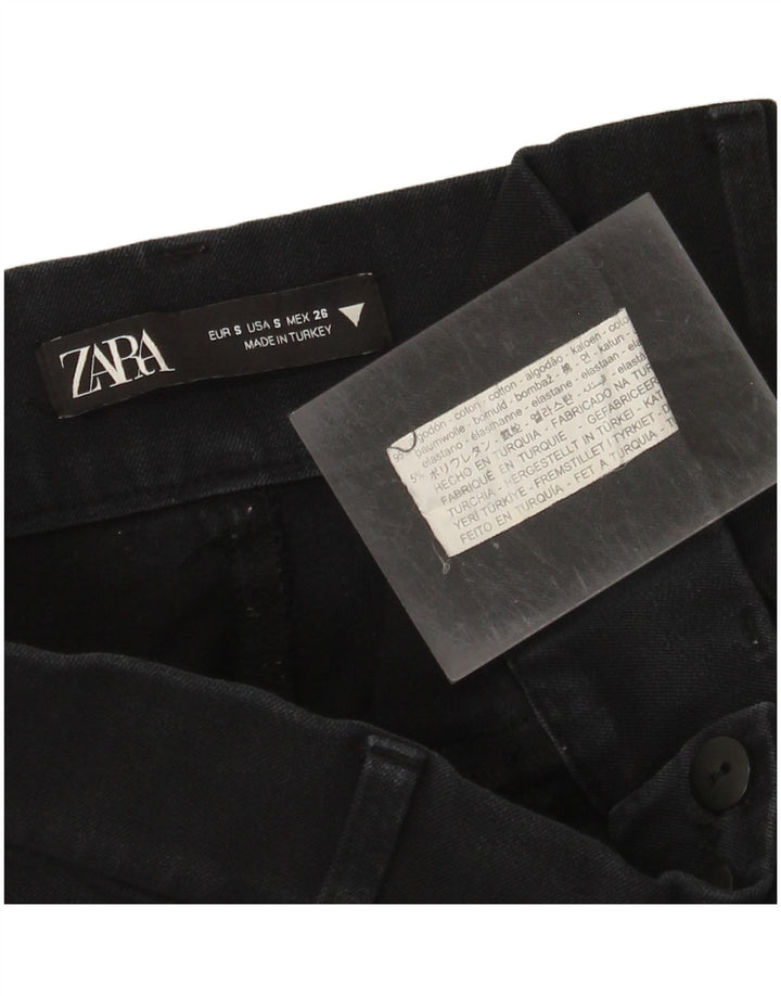 Krótkie jeansy damskie Zara, małe, W26 L24, granatowe, bawełniane