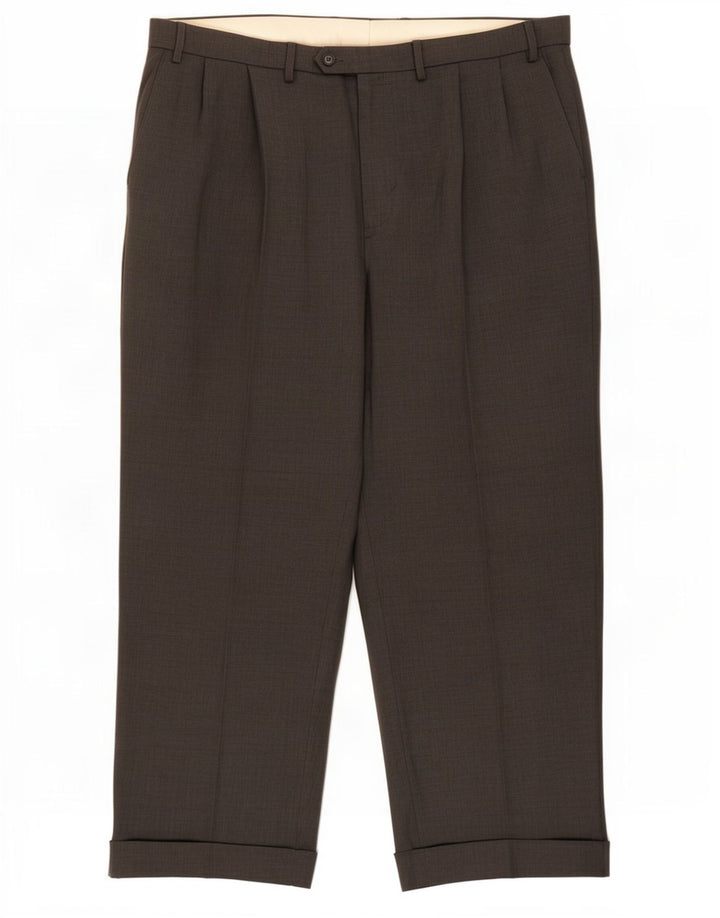 Męskie spodnie casual Marks & Spencer W40 L29 Szary poliester