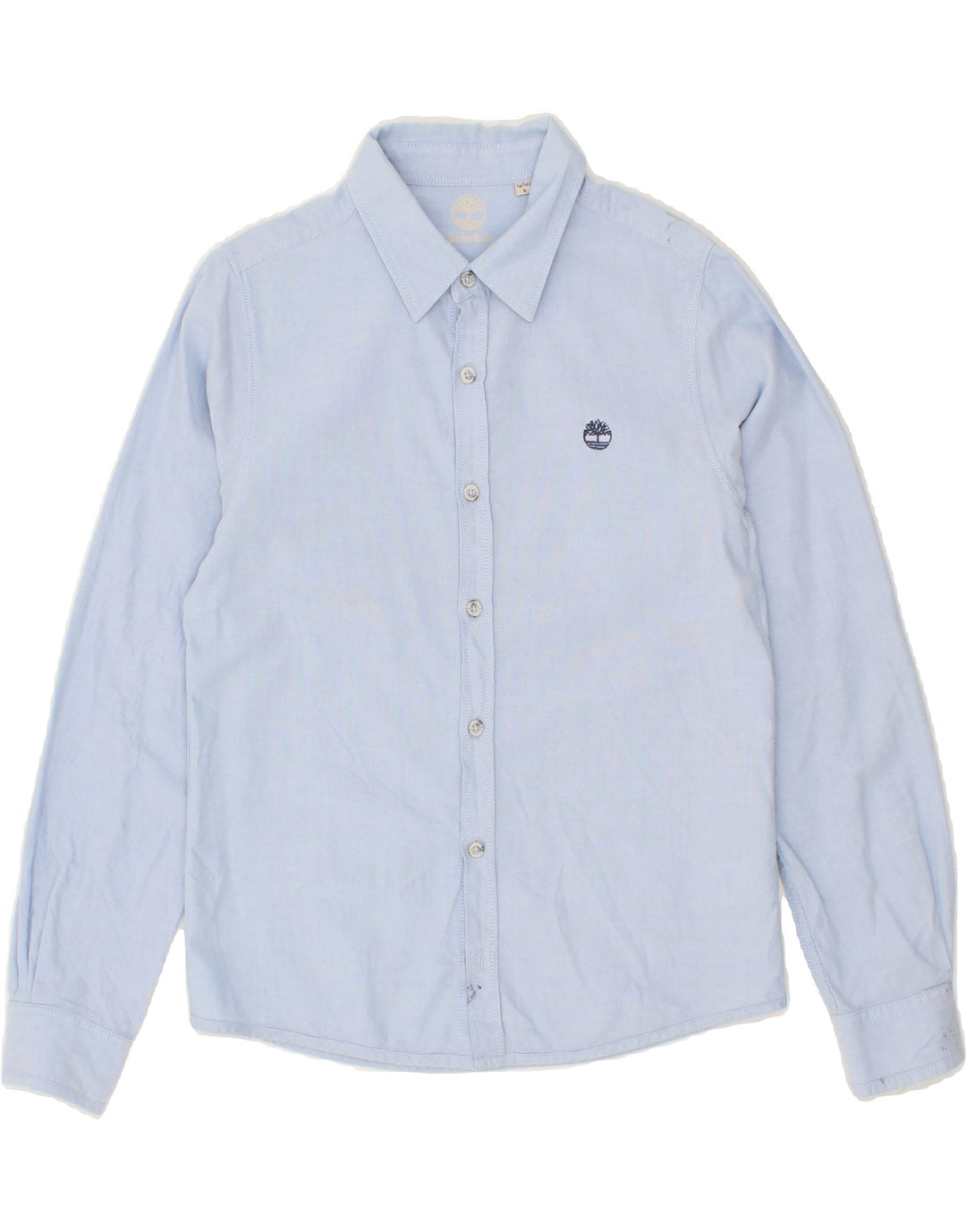 TIMBERLAND Boys Shirt 13-14 Years Small Blue Cotton Vintage Timberland and Second-Hand Timberland from Messina Hembry 