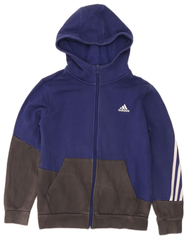 Bluza chłopięca Adidas z zamkiem błyskawicznym, 13-14 lat, bawełniana w kolorze granatowym