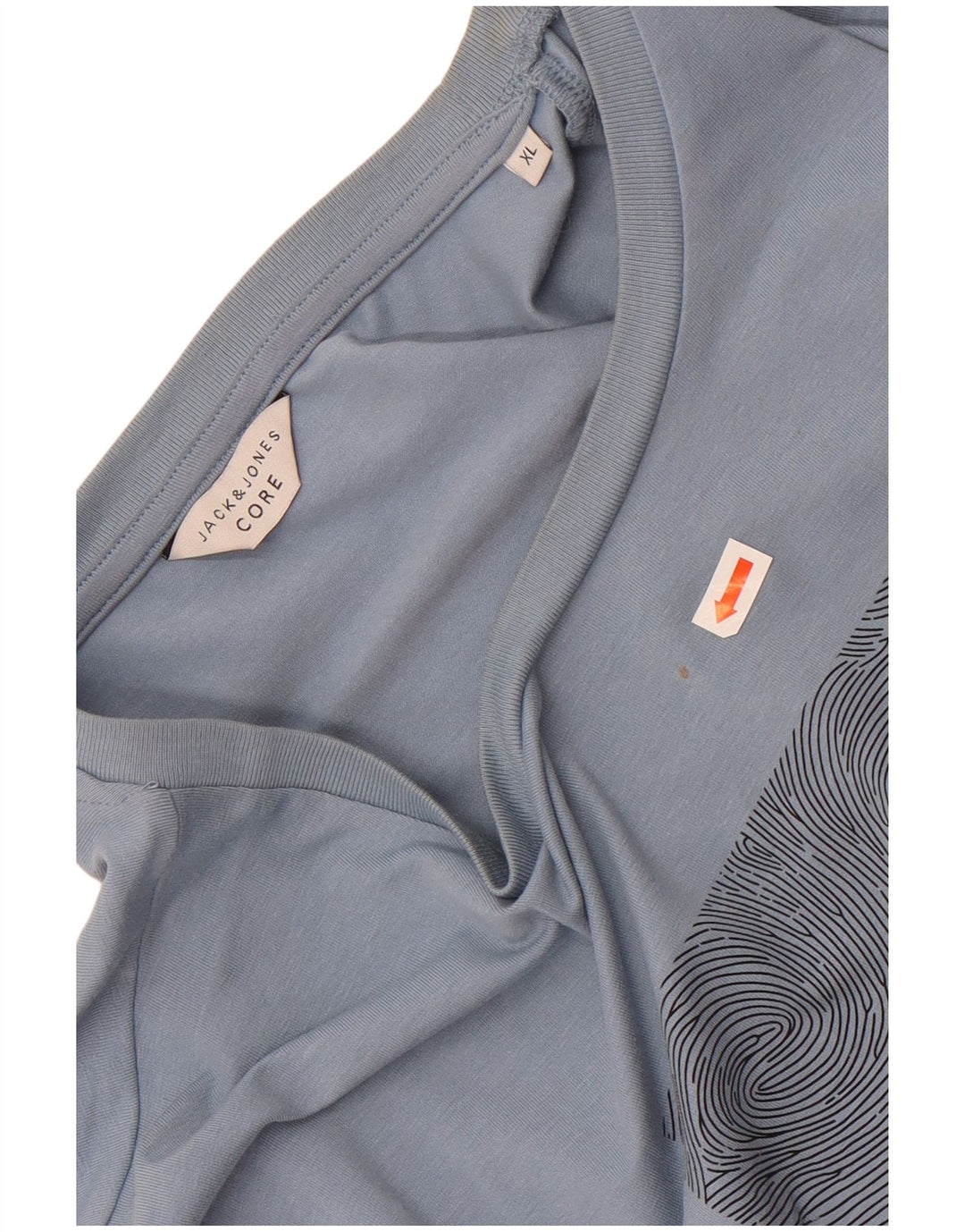 Męska koszulka z grafiką Jack & Jones, góra XL, niebieska, bawełniana