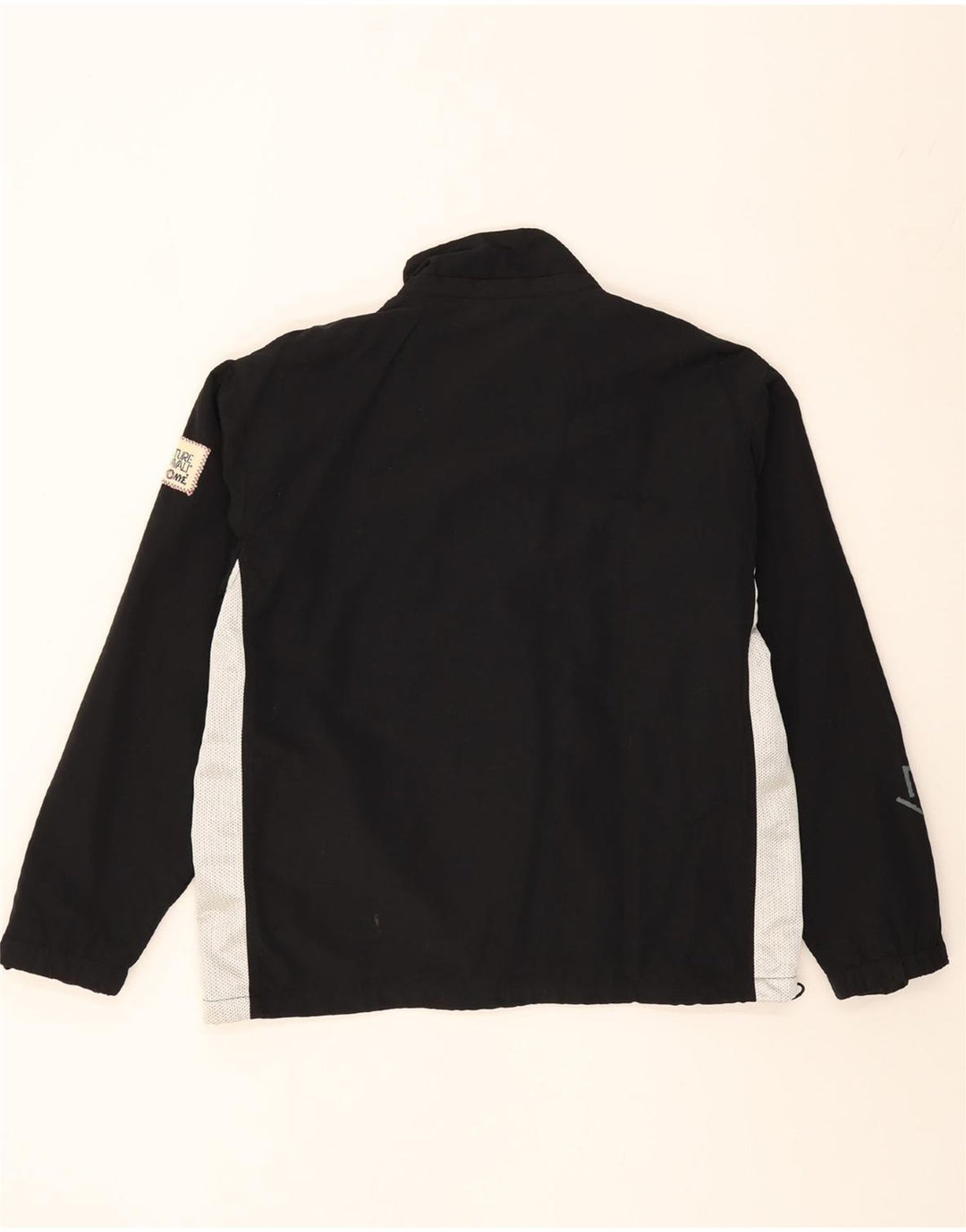 MURPHY & NYE Mens Hooded Tracksuit Top Jacket Large Black Colourblock Vintage Murphy & Nye and Second-Hand Murphy & Nye from Messina Hembry 