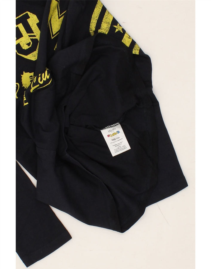 LIU JO Boys Graphic Top Long Sleeve 11-12 Years Black Cotton Vintage Liu Jo and Second-Hand Liu Jo from Messina Hembry 