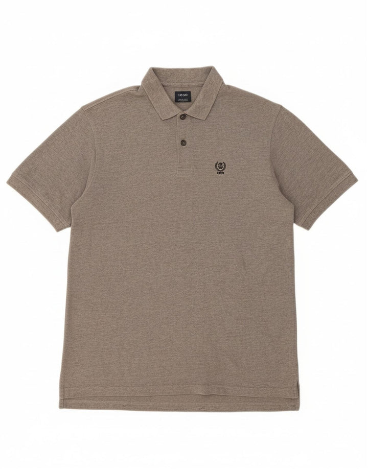 IZOD Mens Polo Shirt Large Grey Cotton