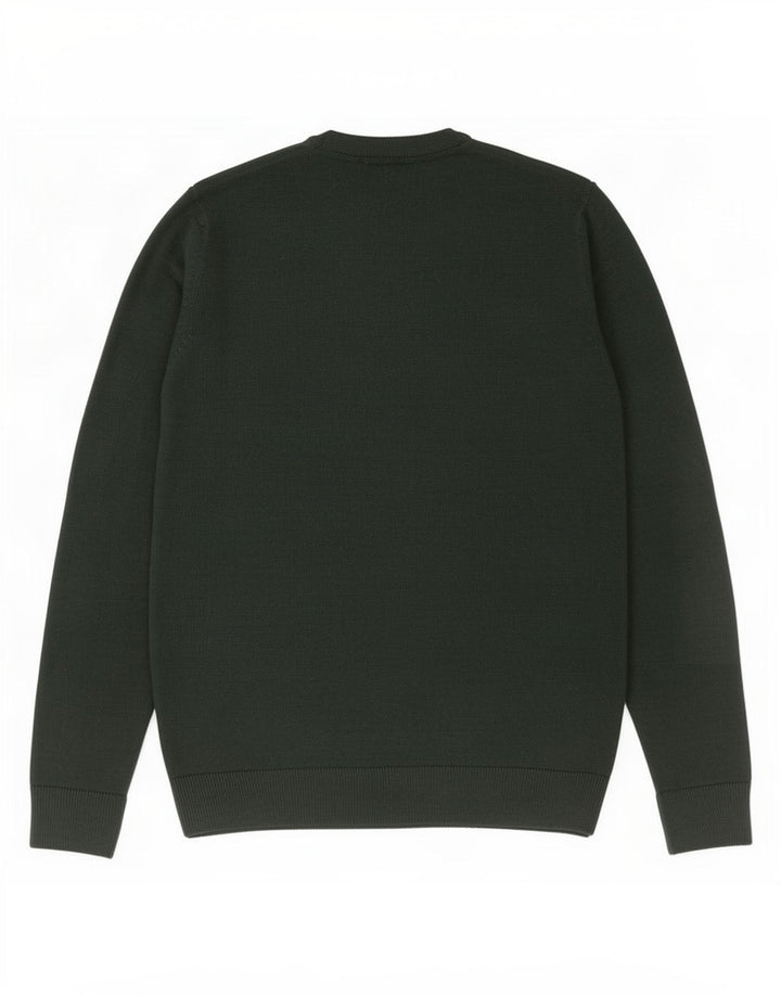 Marks & Spencer Męski sweter z okrągłym dekoltem, średni zielony, świąteczny
