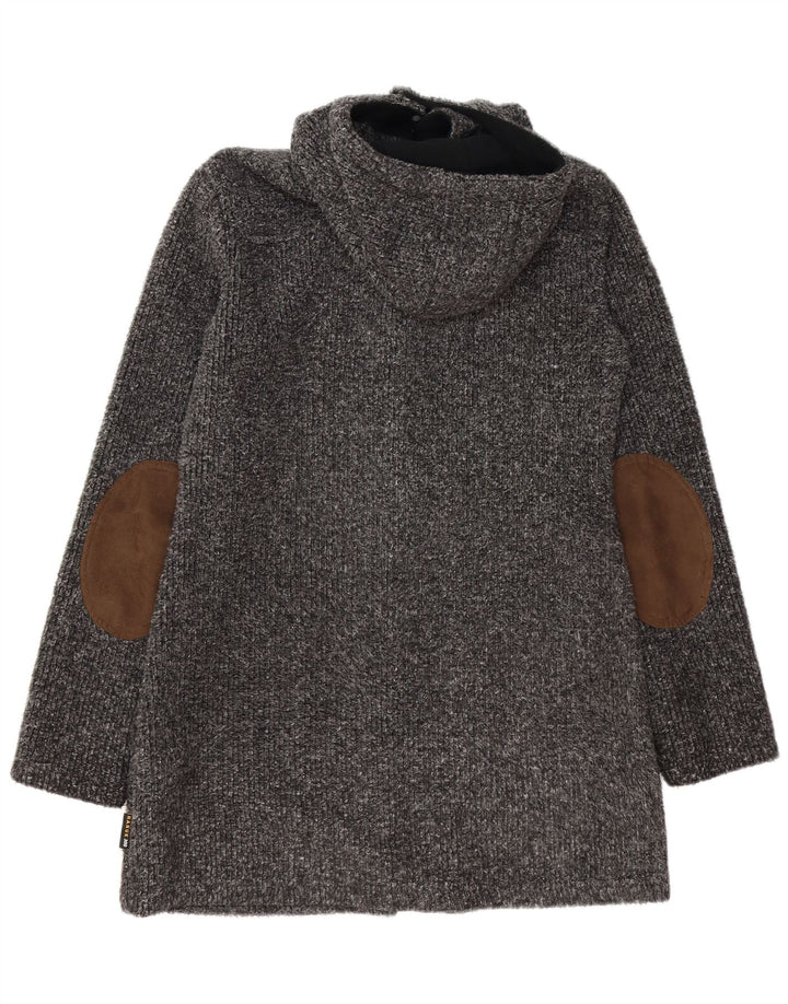 JACK WOLFSKIN Womens Hooded Duffle Coat UK 12/14 Medium Grey Polyester