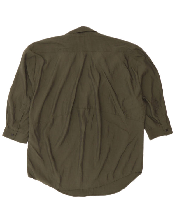 Damska koszula oversize z rękawem 3/4 Zara UK 6 XS Khaki Lyocell
