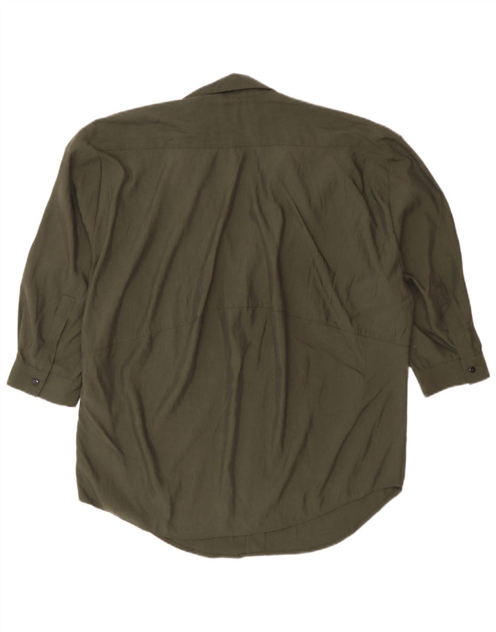 Damska koszula oversize z rękawem 3/4 Zara UK 6 XS Khaki Lyocell