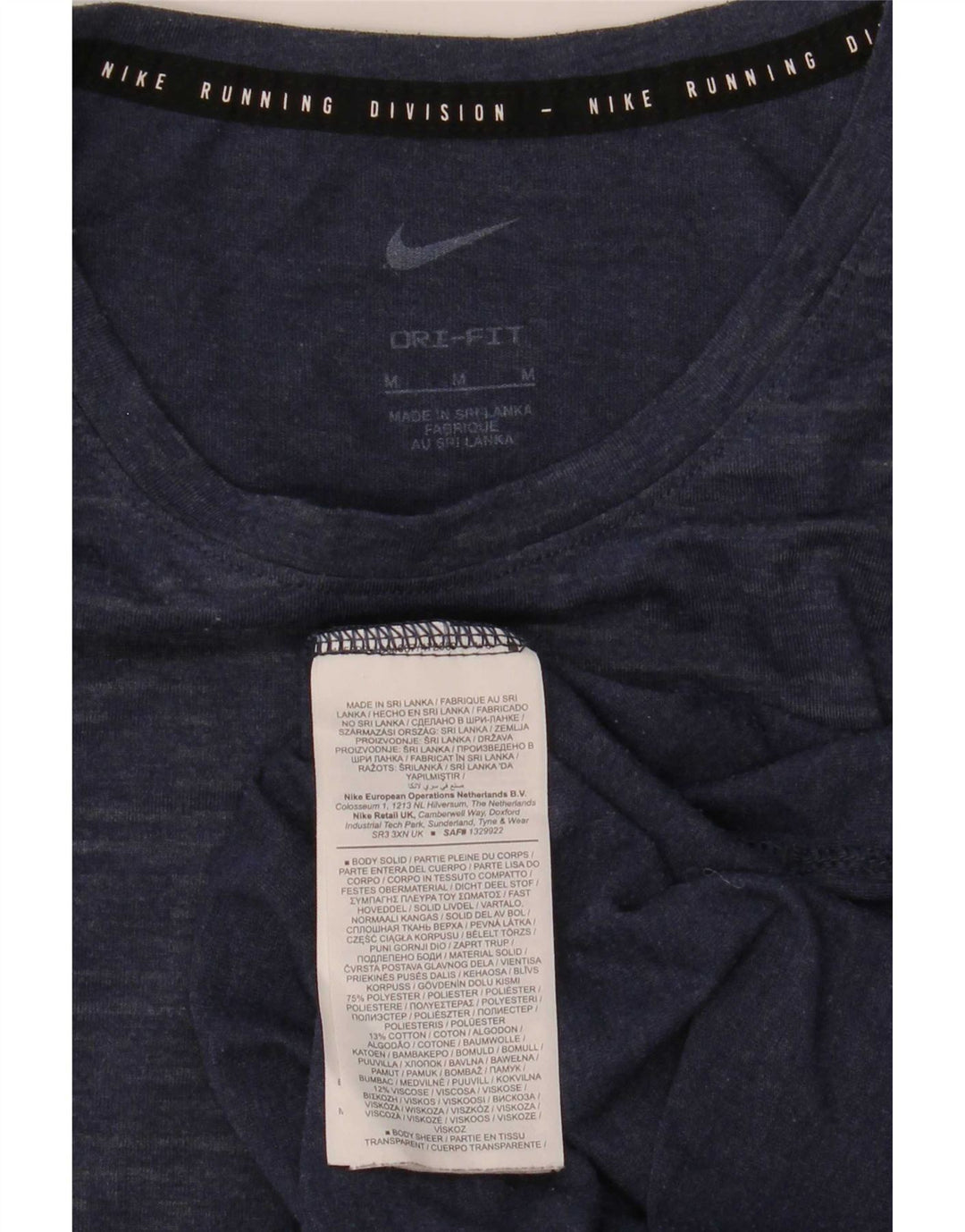 T-shirt męski Nike Dri Fit, średni, granatowy, poliester w prążki