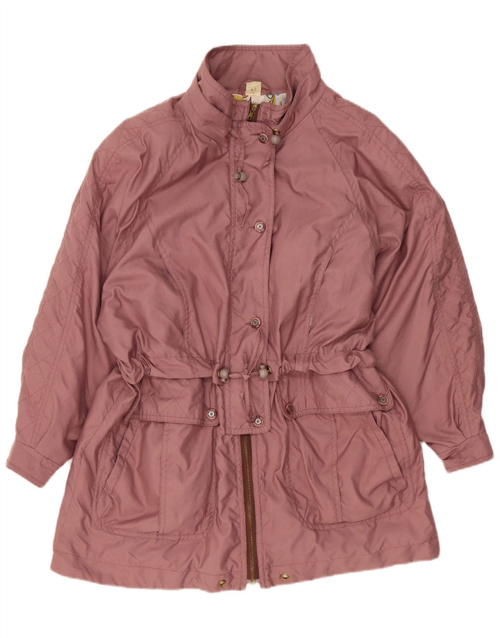Vintage damska kurtka typu parka oversize EU 42, duży, różowy poliester