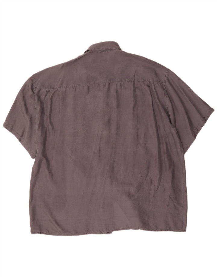 Nowa koszula męska Fast z krótkim rękawem, rozmiar 45/46 2XL, szary jedwab
