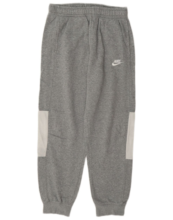 Męskie spodnie dresowe Nike, małe, szare, z blokami kolorów, bawełniane
