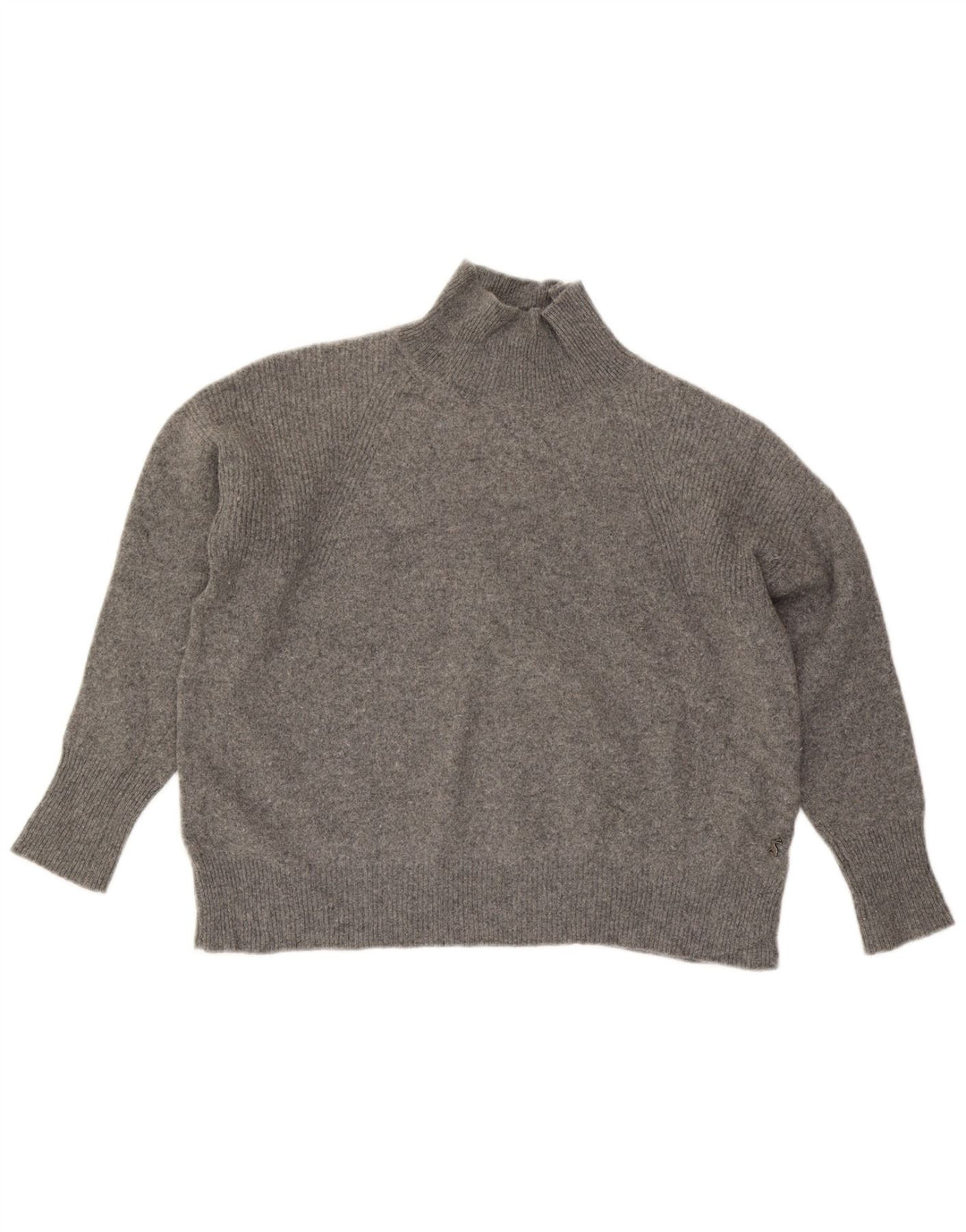 Damski sweter oversize JOULES z golfem UK 18 XL, szara wełna